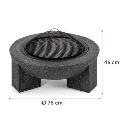 Troja Feuerschale Grill Ø 75 Cm Funkenfang Stahl Kunststein Feuerfest -Einrichtungsgeschäft 10035976 yy 0008 logo