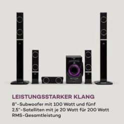 Areal 825 5.1 Lautsprechersystem 200 W RMS BT USB SD AUX Fernbedienung -Einrichtungsgeschäft 10036134 de 0004 logo