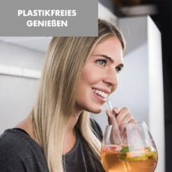 Glaswerk Frezzeria Glasstrohhalme 7 Stück 0,8 X 15 Cm (ØxH) Holzhalterung Bürste -Einrichtungsgeschäft 10036379 de 0003 logo