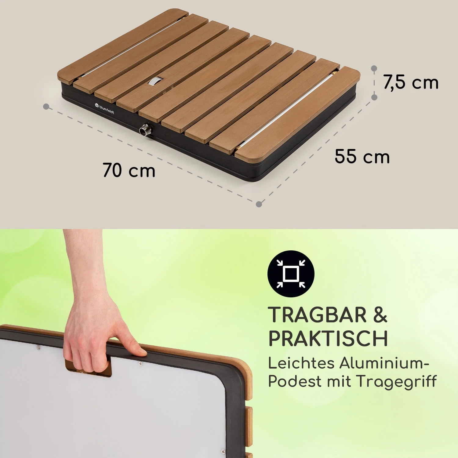 Sumatra Breeze Square Gartendusche WPC Aluminium 70x55cm Eckig 6 Sumatra Breeze Square Gartendusche WPC Aluminium 70x55cm Eckig – Bild 6