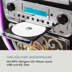 Graceland Mini Jukebox CD-Player Plattenspieler DAB+/FM-Radio LED -Einrichtungsgeschäft 10036452 de 0007 logo
