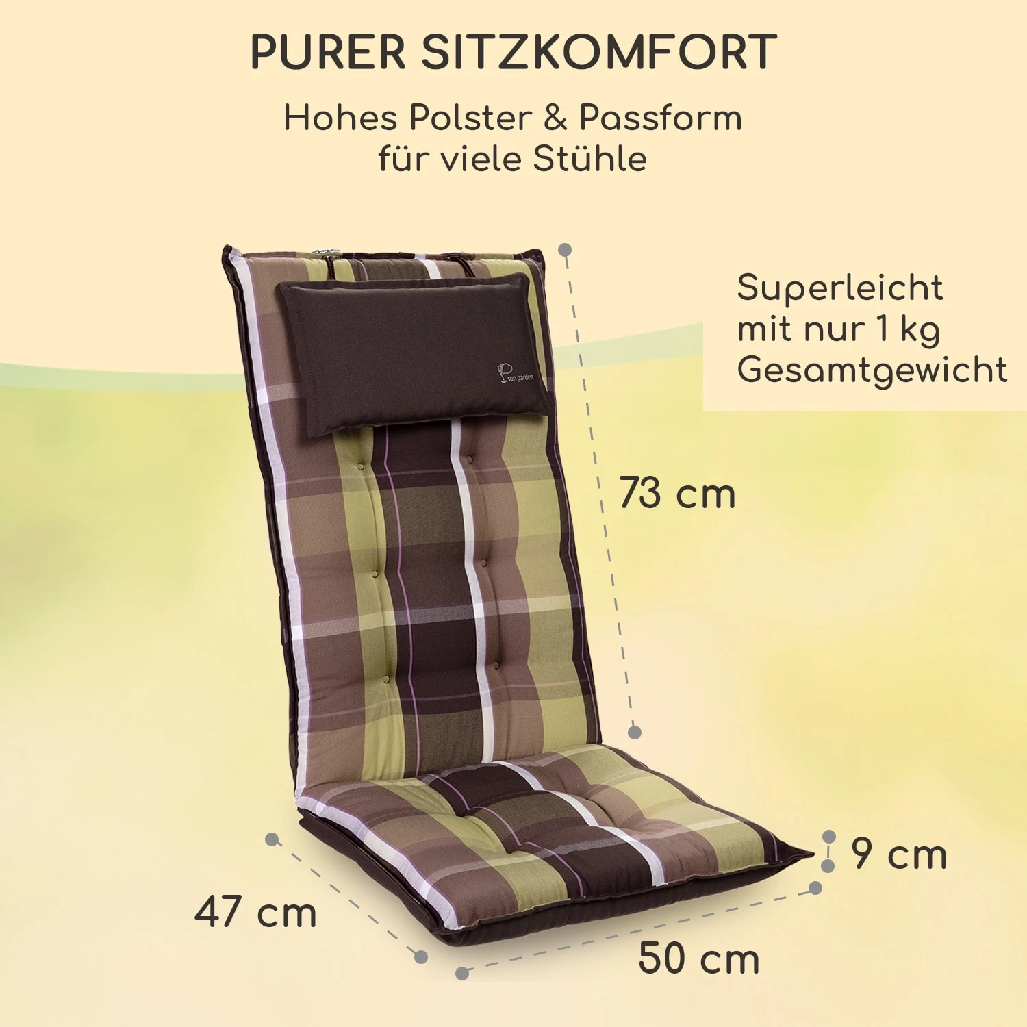 Sylt Polsterauflage Sesselauflage Kopfkissen Polyester 50x120x9cm 5 Sylt Polsterauflage Sesselauflage Kopfkissen Polyester 50x120x9cm – Bild 5