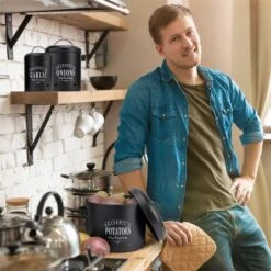 Georgia Vorratsbehälter 3er-Set Emaille-Stahlblech Vintage Rostfrei -Einrichtungsgeschäft 10037446 yy 0004 logo