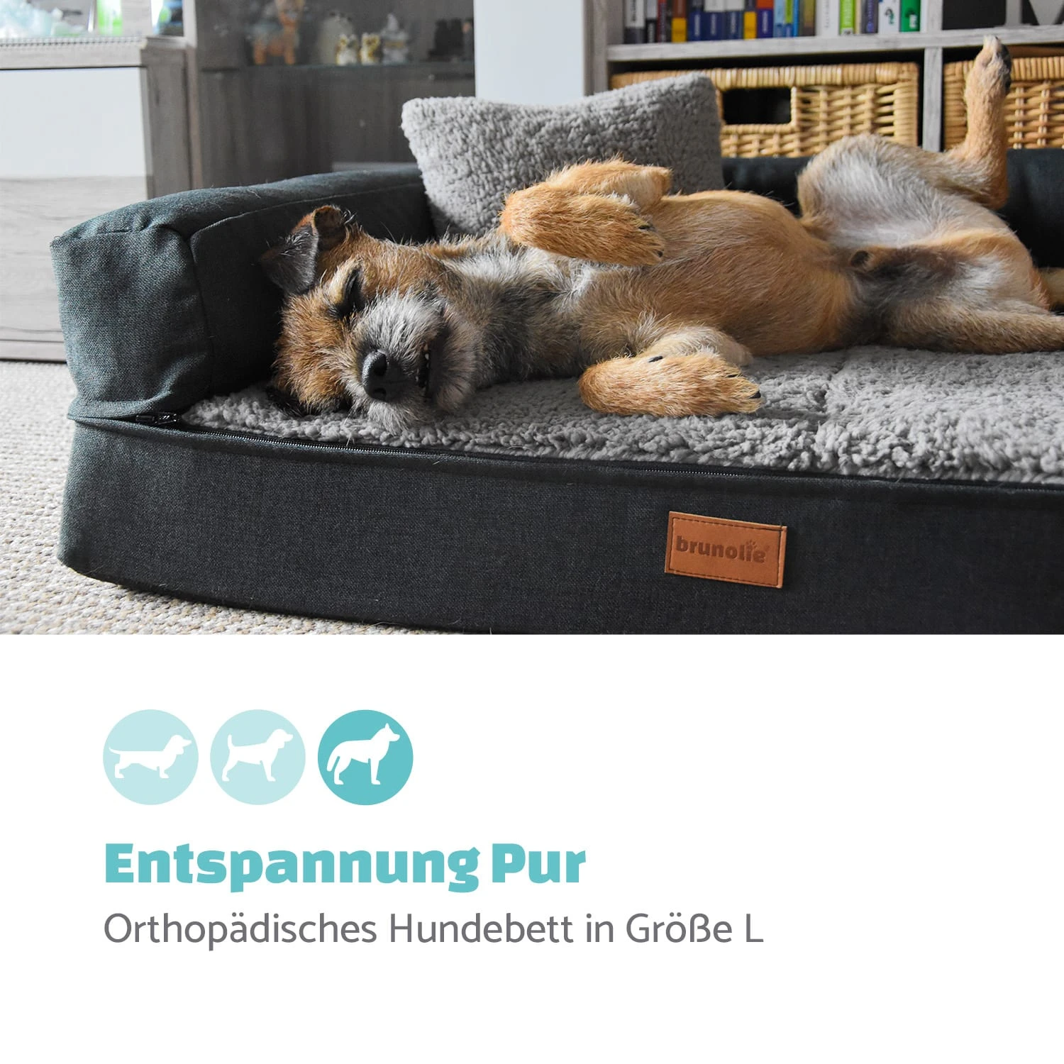 Odin Hundesofa Waschbar Orthopädisch Rutschfest Memory-Schaum Größe L 2 Odin Hundesofa Waschbar Orthopädisch Rutschfest Memory-Schaum Größe L – Bild 2