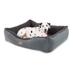 Emma Hundebett Hundekorb | Waschbar | Rutschfest | Atmungsaktiv | Wendematratze | Kissen | Größe M (80 X 20 X 70 Cm)