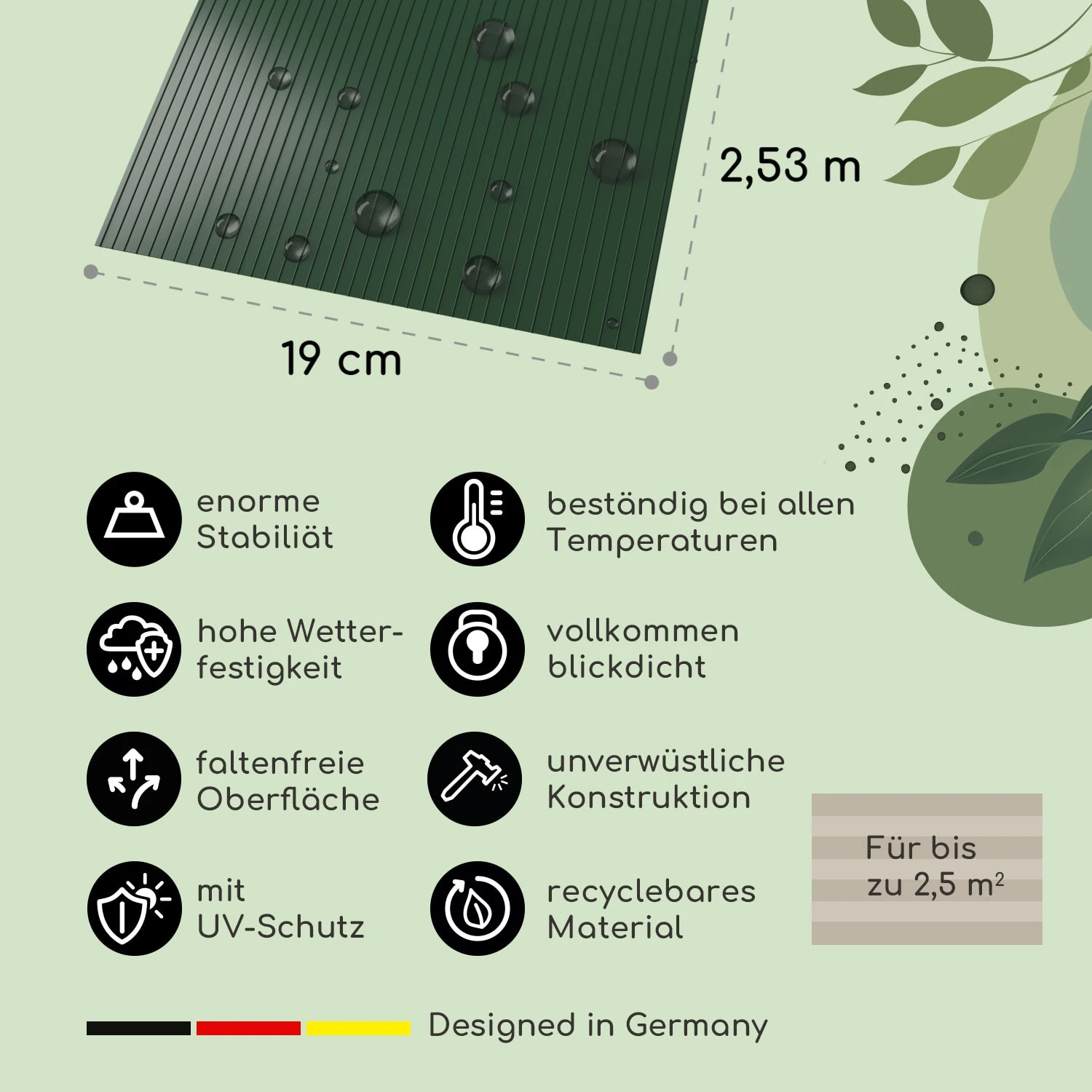 Sichtschutzstreifen Zaunblenden PVC-Hartplastik 2,53 X 0,19 M 3 Sichtschutzstreifen Zaunblenden PVC-Hartplastik 2,53 X 0,19 M – Bild 3