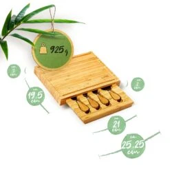 Käsebrett Mit Messerfach 25,2x3x19,5 Cm 4 Spezialmesser Pflegeleicht -Einrichtungsgeschäft 10038079 yy 0007 logo