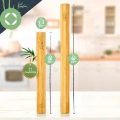 Teigroller 2er-Set 100 % Bambus 30/40 X 3,3 Cm (LxØ) Glatt Bambus -Einrichtungsgeschäft 10038123 yy 0005 logo