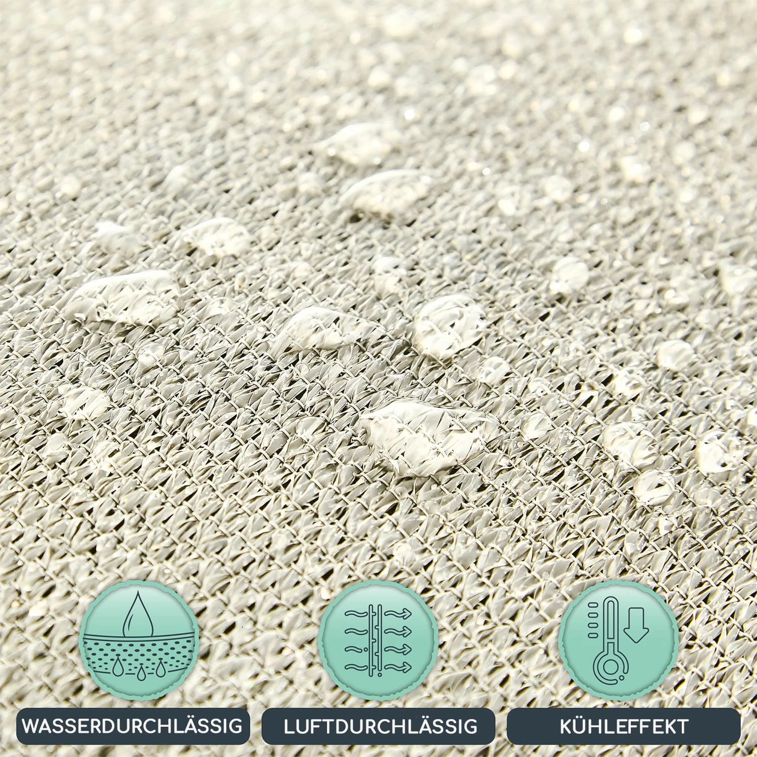 Rechteckiges Sonnensegel 4x4 M Polyester Luftdurchlässig 3 Rechteckiges Sonnensegel 4x4 M Polyester Luftdurchlässig – Bild 3