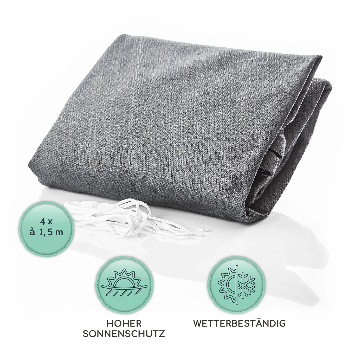 Rechteckiges Sonnensegel 5x7 M Mit Befestigungsringen Polyester Luftdurchlässig 5 Rechteckiges Sonnensegel 5x7 M Mit Befestigungsringen Polyester Luftdurchlässig – Bild 5