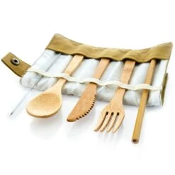 Reisebesteck In Brauner Tasche 5-teilig Zusammenrollbar Bambus -Einrichtungsgeschäft 10038194 yy 0003 logo