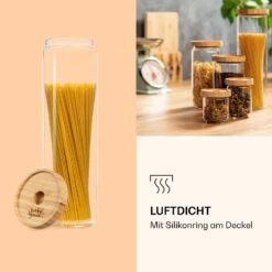 Stapelglas Mit Bambusdeckel 1700 Ml Stapelbar Luftdicht -Einrichtungsgeschäft 10038240 de 0005 logo