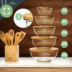 Glasschüssel 865 Ml Bambusdeckel Verschließbar BPA-frei Größe S -Einrichtungsgeschäft 10038272 yy 0008 logo