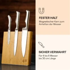Messerblock Schräg, Magnetisch, Für 4-6 Messer, Bambus, Edelstahl -Einrichtungsgeschäft 10038281 de 0003 logo
