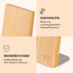Messerblock Schräg, Magnetisch, Für 4-6 Messer, Bambus, Edelstahl -Einrichtungsgeschäft 10038281 de 0004 logo