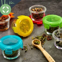 Babygläser 6er-Set Bunte Deckel Luftdichter Verschluss Geschmacksecht -Einrichtungsgeschäft 10038298 yy 0004 logo