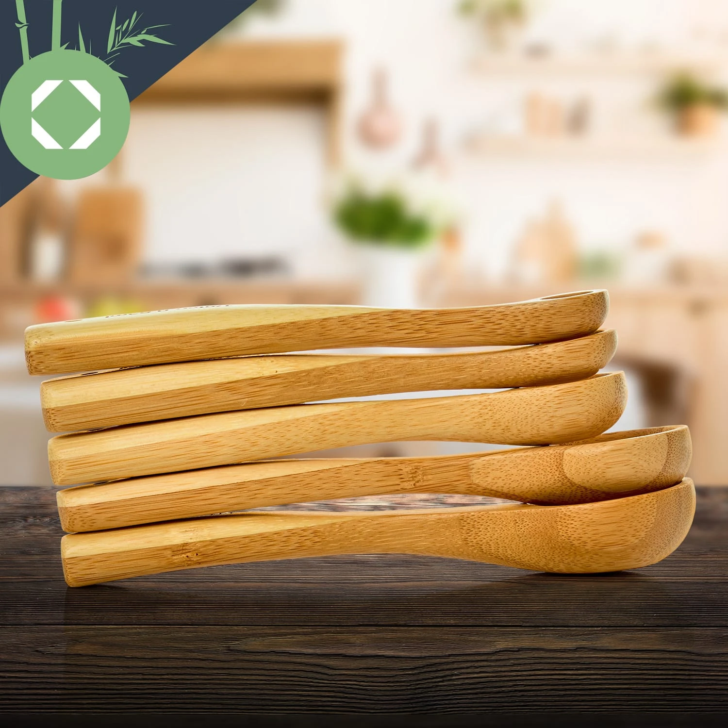 Messlöffel-Set Back- Und Kochbesteck Ideales Abmessen 5er-Set Bambus 5 Messlöffel-Set Back- Und Kochbesteck Ideales Abmessen 5er-Set Bambus – Bild 5