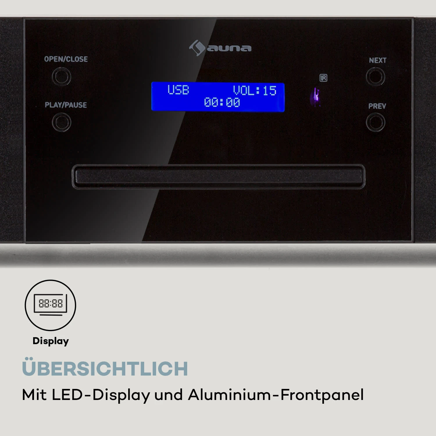 CD-1000 DG CD-Player USB MP3 Fernbedienung LED-Display Aluminium 4 CD-1000 DG CD-Player USB MP3 Fernbedienung LED-Display Aluminium – Bild 4