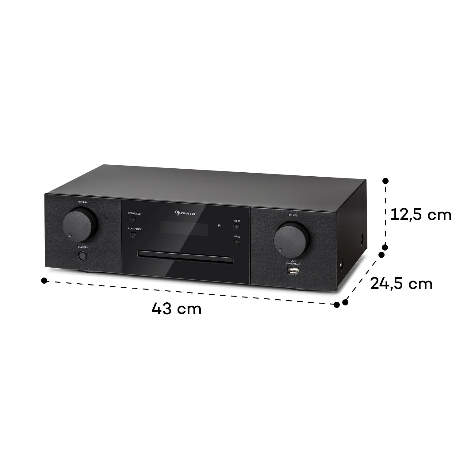 CD-1000 DG CD-Player USB MP3 Fernbedienung LED-Display Aluminium 7 CD-1000 DG CD-Player USB MP3 Fernbedienung LED-Display Aluminium – Bild 7