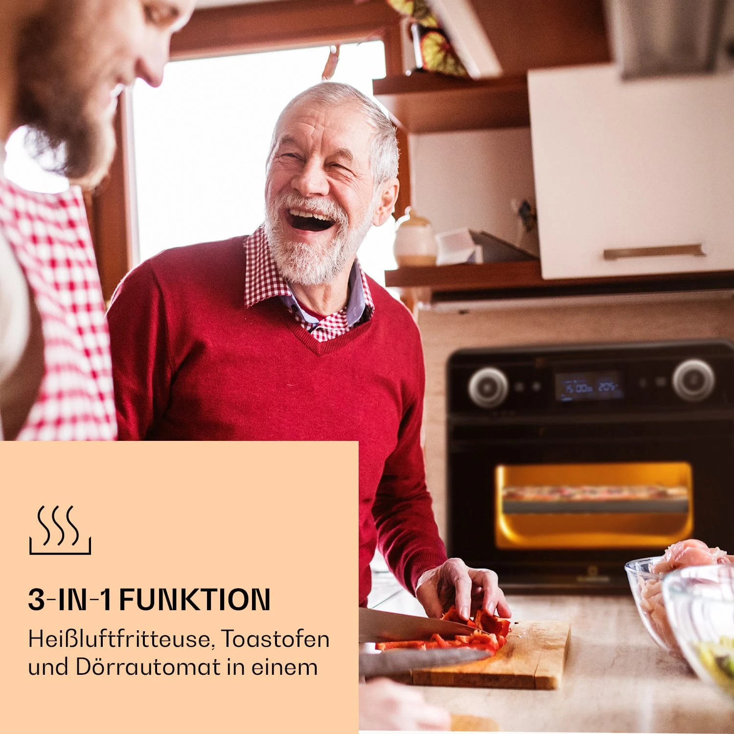 AeroVital Jumbo 3-in-1 Heißluftfritteuse Toaster Dörrautomat 1550 W 18 Liter 2 AeroVital Jumbo 3-in-1 Heißluftfritteuse Toaster Dörrautomat 1550 W 18 Liter – Bild 2