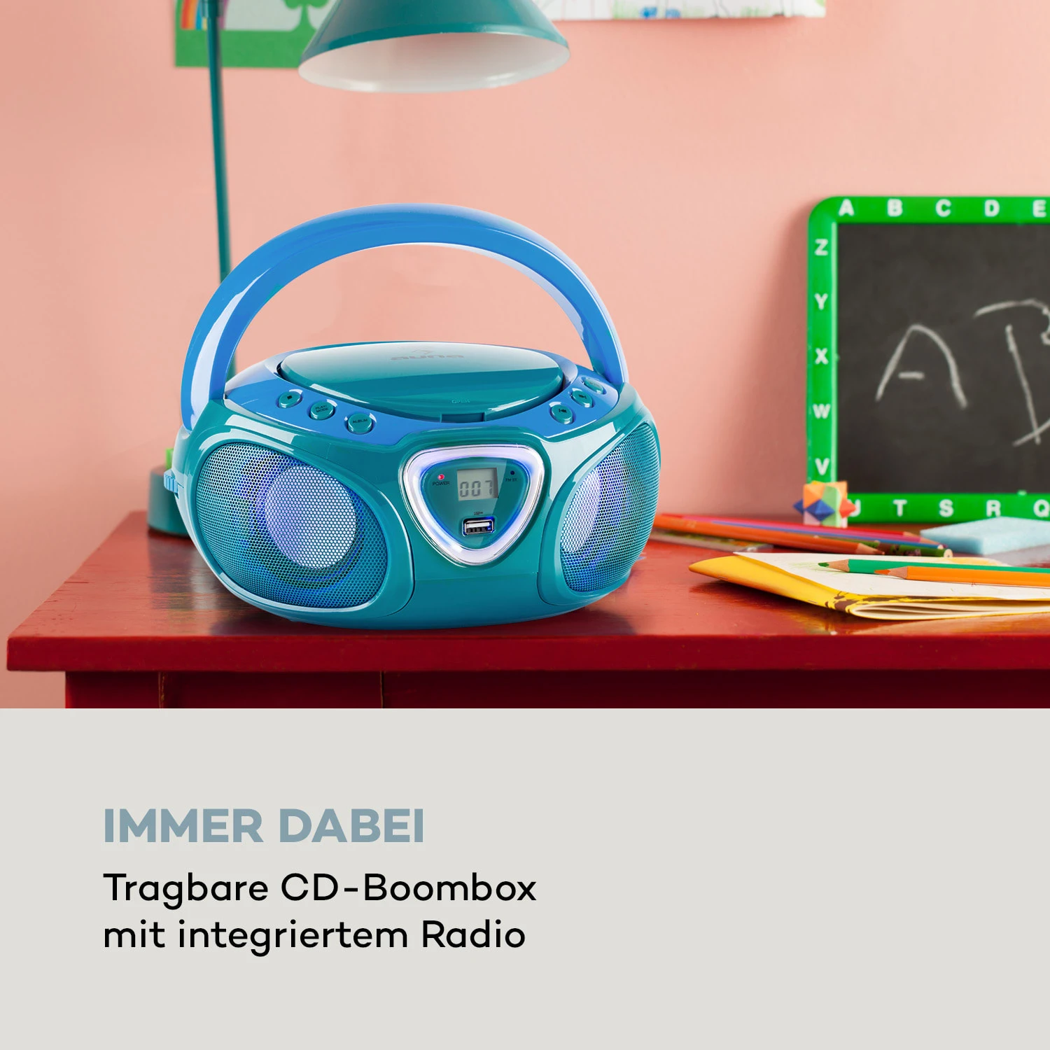 Roadie CD Boombox UKW-Radio Lichtshow CD-Player Bluetooth 5.0 2 Roadie CD Boombox UKW-Radio Lichtshow CD-Player Bluetooth 5.0 – Bild 2