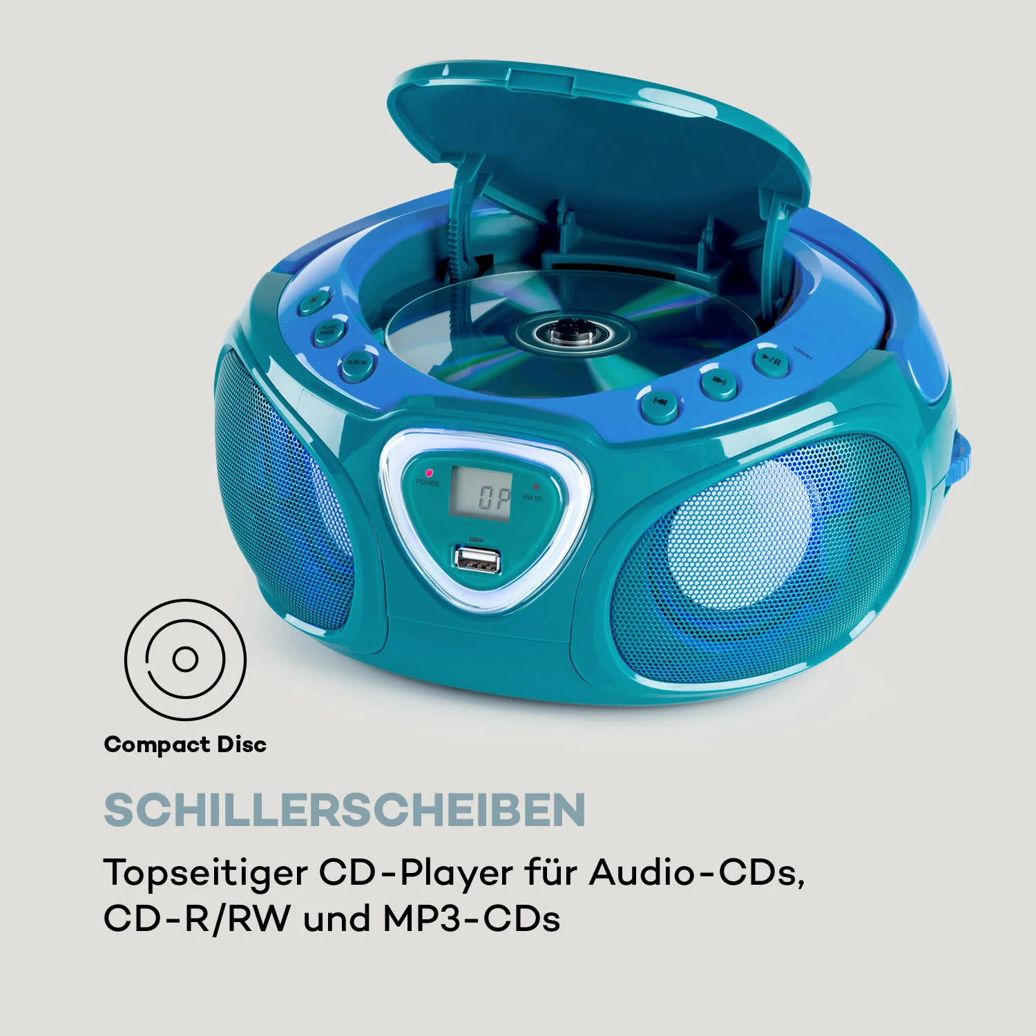 Roadie CD Boombox UKW-Radio Lichtshow CD-Player Bluetooth 5.0 5 Roadie CD Boombox UKW-Radio Lichtshow CD-Player Bluetooth 5.0 – Bild 5