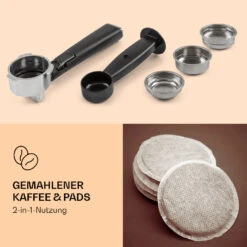 Pausa Espressomaker 1350 Watt 20 Bar Druck Wassertank: 1,4 Liter Edelstahl -Einrichtungsgeschäft 10038393 de 0003 logo