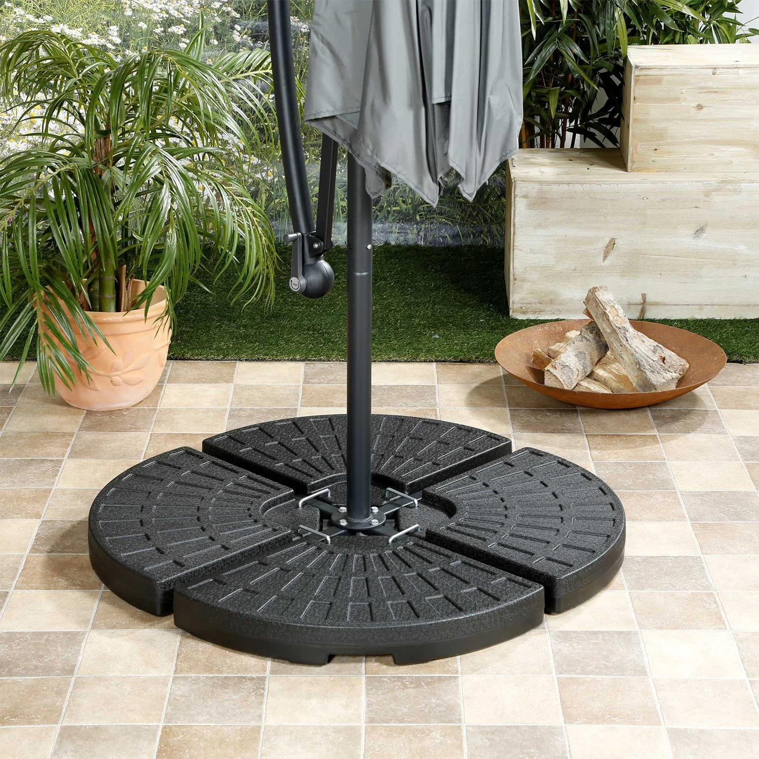 Limousin Sonnenschirmständer-Gewichte 72 Kg Leergewichte 4er-Set 2 Limousin Sonnenschirmständer-Gewichte 72 Kg Leergewichte 4er-Set – Bild 2