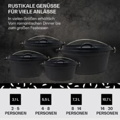 Galloway Dutch Oven 4.5 BBQ-Topf Gusseisen Größe S / 4.5 Qt -Einrichtungsgeschäft 10038580 de 0006 usp