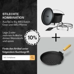 Galloway Dutch Oven 9.0 BBQ-Topf Gusseisen Standfüße Größe L / 9 Qt -Einrichtungsgeschäft 10038586 de 0007 usp
