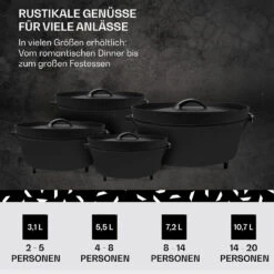Galloway Dutch Oven 12.0 BBQ-Topf Gusseisen Standfüße Größe XL / 12 Qt 12 Galloway Dutch Oven 12.0 BBQ-Topf Gusseisen Standfüße Größe XL / 12 Qt -Einrichtungsgeschäft 10038587 de 0006 usp