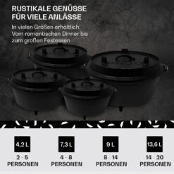 Guernsey Premium Dutch Oven 4.5 BBQ-Topf Gusseisen Größe S / 4.5 Qt -Einrichtungsgeschäft 10038641 de 0006 usp