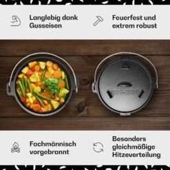 Guernsey Premium Dutch Oven 6.0 BBQ-Topf Gusseisen Standfüße Größe M / 6 Qt -Einrichtungsgeschäft 10038642 de 0003 usp