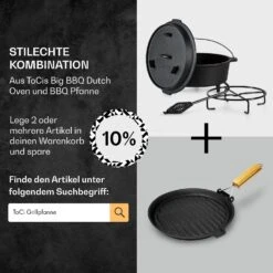 Guernsey Premium Dutch Oven 9.0 BBQ-Topf Gusseisen Standfüße Größe L / 9 Qt -Einrichtungsgeschäft 10038643 de 0007 usp