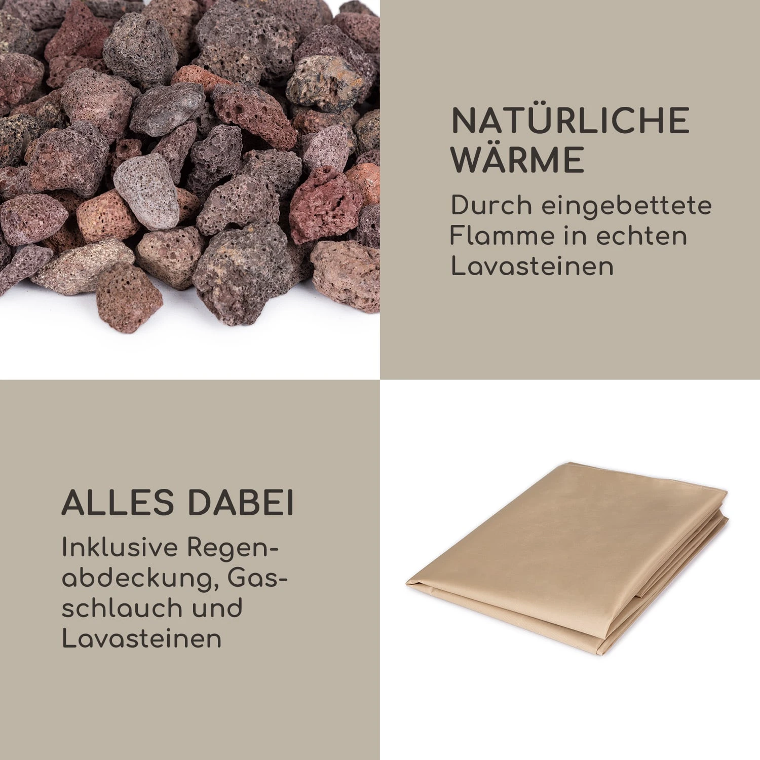 Vitina Gas-Feuerstelle 40.000BTU/13kW Abdeckung Edelstahlbrenner 6 Vitina Gas-Feuerstelle 40.000BTU/13kW Abdeckung Edelstahlbrenner – Bild 6