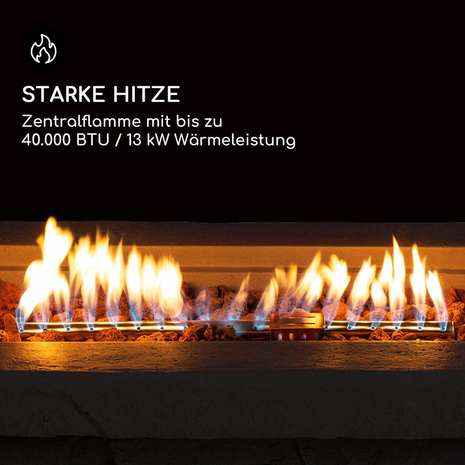 Anafi Gas-Feuerstelle 40.000BTU/13kW Abdeckung Edelstahlbrenner 3 Anafi Gas-Feuerstelle 40.000BTU/13kW Abdeckung Edelstahlbrenner – Bild 3