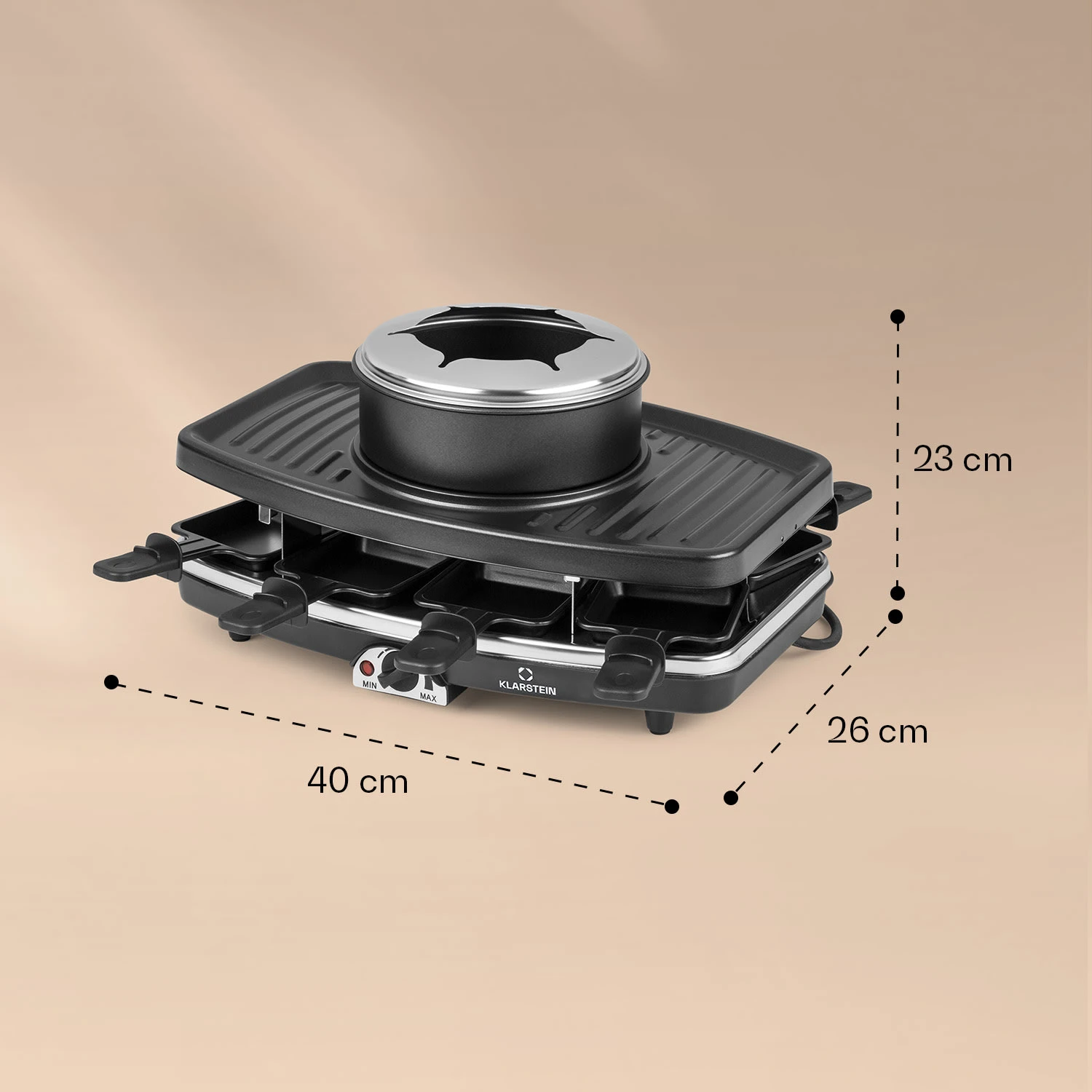 Entrecote 2-in-1 Raclette-Grill & Fondue Naturstein 1100W 8 Personen 7 Entrecote 2-in-1 Raclette-Grill & Fondue Naturstein 1100W 8 Personen – Bild 7