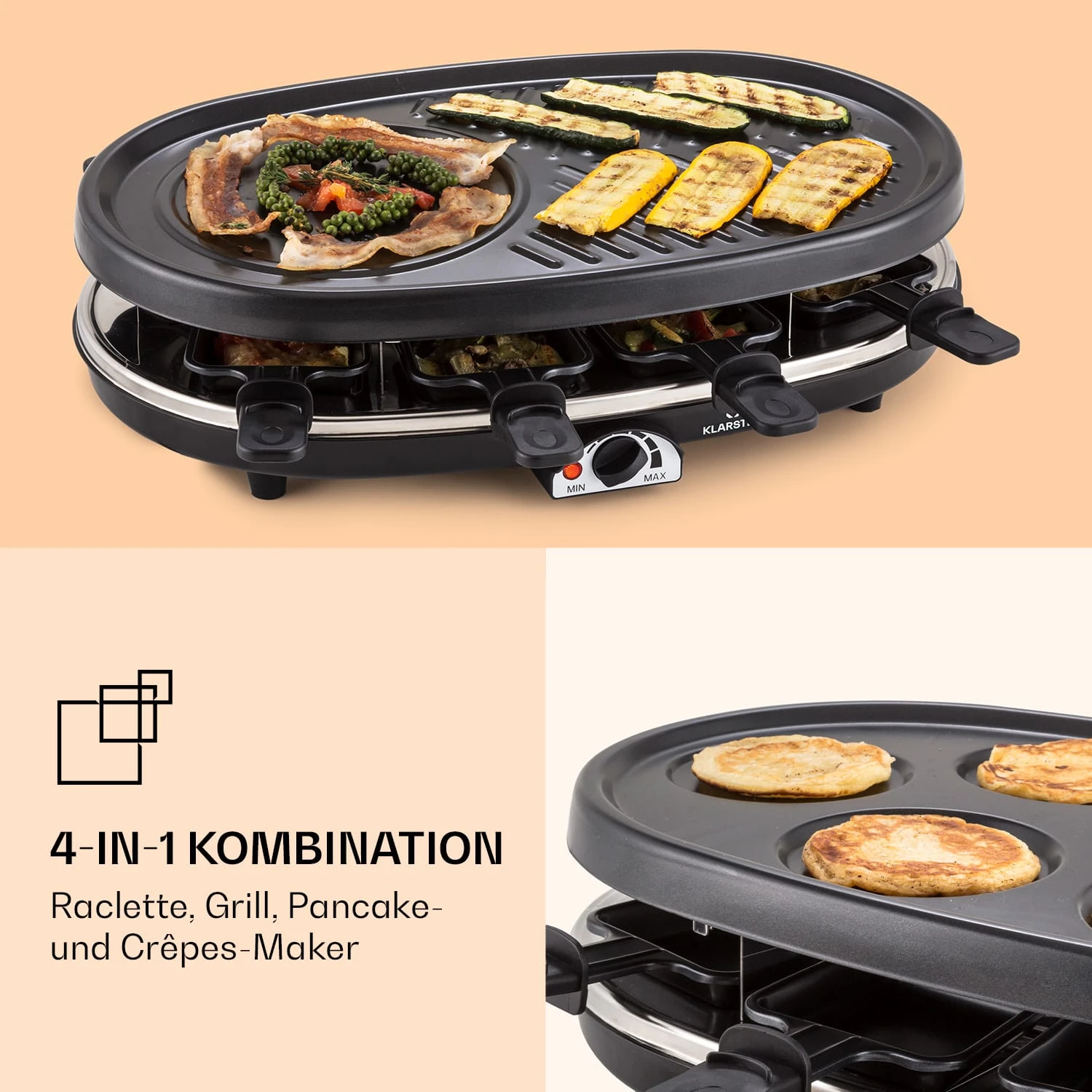 All-U-Can-Grill Raclette Raclette-Grill 4-in-1 Zubehör Für 8 Personen 3 All-U-Can-Grill Raclette Raclette-Grill 4-in-1 Zubehör Für 8 Personen – Bild 3