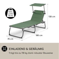 Amalfi Sonnenliege 70 X 37 X 200 Cm Sonnenblende 5-stufige Rückenlehne Stahlrohr Witterungsbeständig -Einrichtungsgeschäft 10040073 de 0004 logo