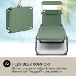 Amalfi Sonnenliege 70 X 37 X 200 Cm Sonnenblende 5-stufige Rückenlehne Stahlrohr Witterungsbeständig -Einrichtungsgeschäft 10040073 de 0005 logo