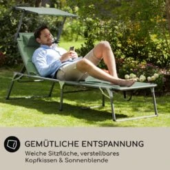 Amalfi Sonnenliege 70 X 37 X 200 Cm Sonnenblende 5-stufige Rückenlehne Stahlrohr Witterungsbeständig -Einrichtungsgeschäft 10040073 de 0006 logo