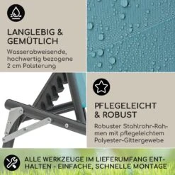 Amalfi Sonnenliege 70 X 37 X 200 Cm Sonnenblende 5-stufige Rückenlehne Stahlrohr Witterungsbeständig -Einrichtungsgeschäft 10040074 de 0003 logo