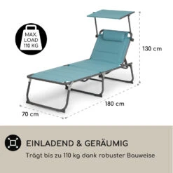 Amalfi Sonnenliege 70 X 37 X 200 Cm Sonnenblende 5-stufige Rückenlehne Stahlrohr Witterungsbeständig -Einrichtungsgeschäft 10040074 de 0004 logo