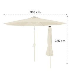 Blumfeldt Calais Sonnenschirm LED Aluminium-Rahmen Polyester-Bespannung UV 50 -Einrichtungsgeschäft 10040097 yy 0009 dimensions