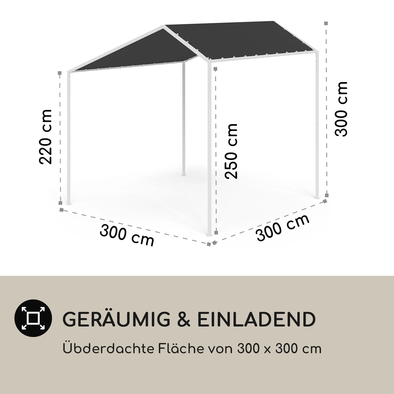 Blumfeldt La Rochelle Gazebo Schrägdach UV 50+ Aluminium Polyester 4 Blumfeldt La Rochelle Gazebo Schrägdach UV 50+ Aluminium Polyester – Bild 4