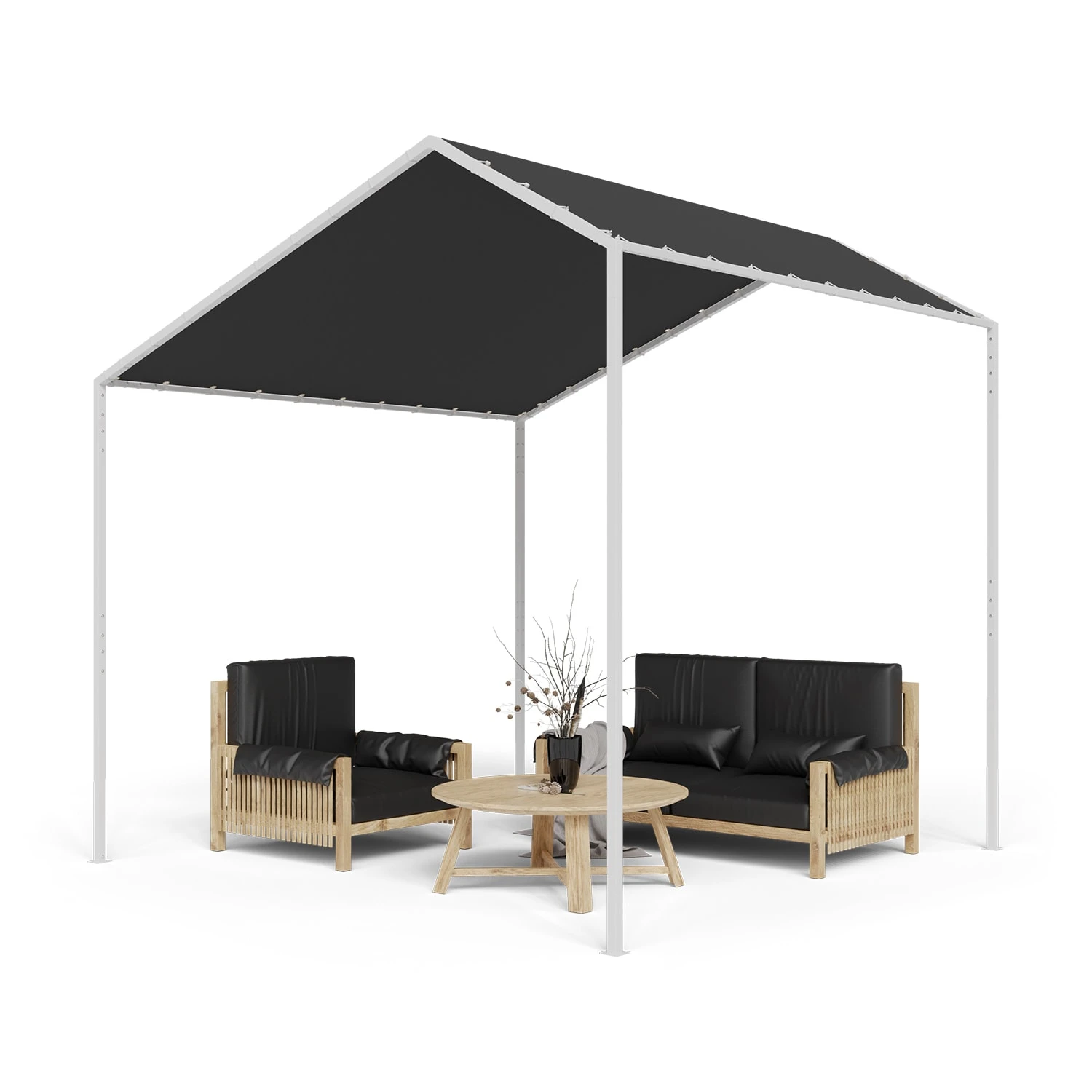 Blumfeldt La Rochelle Gazebo Schrägdach UV 50+ Aluminium Polyester 1 Blumfeldt La Rochelle Gazebo Schrägdach UV 50+ Aluminium Polyester