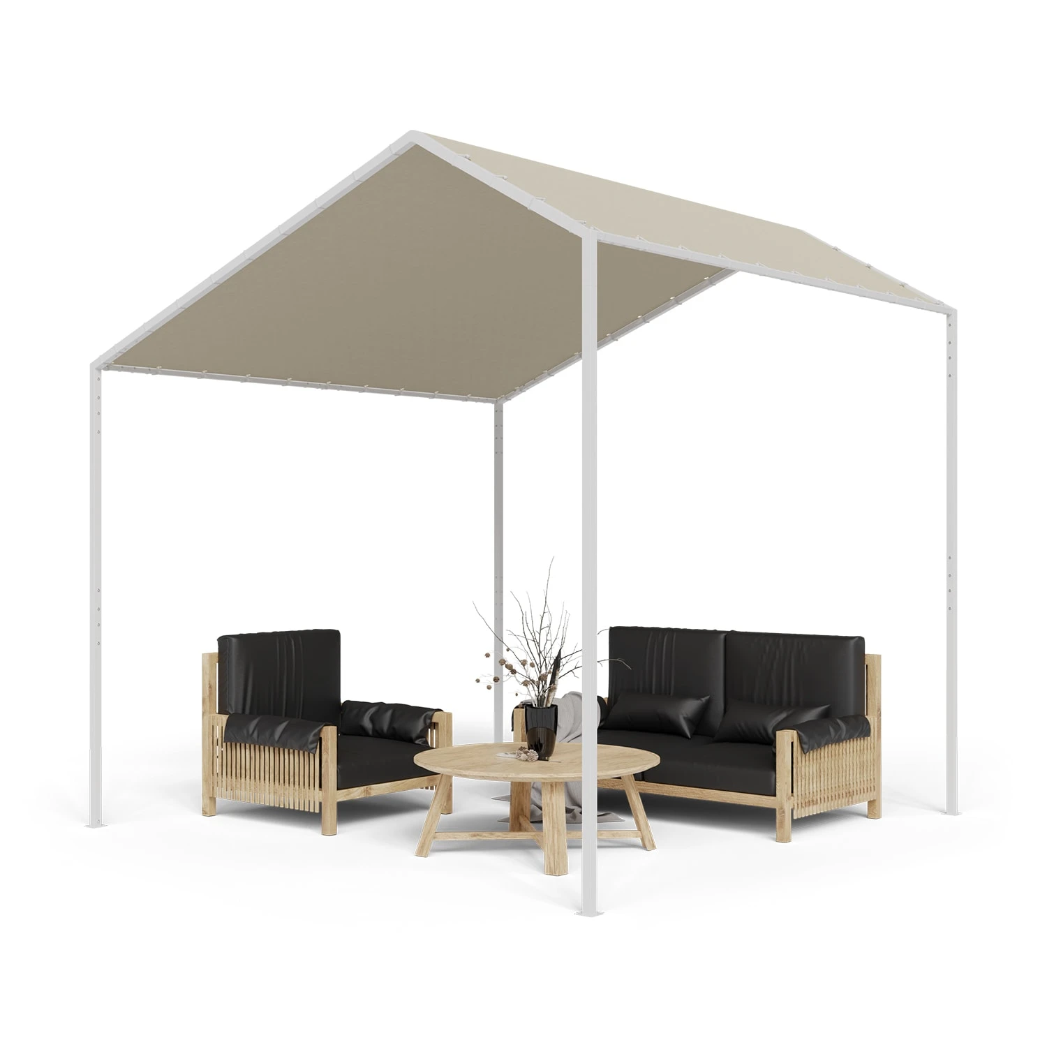 Blumfeldt La Rochelle Gazebo Schrägdach UV 50+ Aluminium Polyester 1 Blumfeldt La Rochelle Gazebo Schrägdach UV 50+ Aluminium Polyester