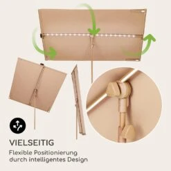 Blumfeldt Bayonne Sonnenschirm 130 X 180 Cm Polyester UV 50 Solar LED -Einrichtungsgeschäft 10040103 de 0004 logo