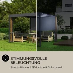 Valence Gazebo 3x3 M UV50+ Wasserabweisend LED-Solar-Beleuchtung Solar-Panel -Einrichtungsgeschäft 10040110 de 0004 logo