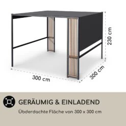 Valence Gazebo 3x3 M UV50+ Wasserabweisend LED-Solar-Beleuchtung Solar-Panel -Einrichtungsgeschäft 10040110 de 0006 logo